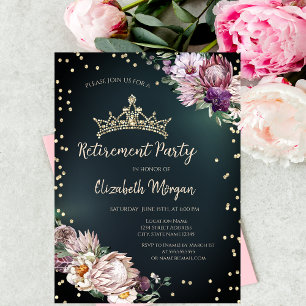 Invitation Couronne de fleurs tropicales Diamants Vert Retrai