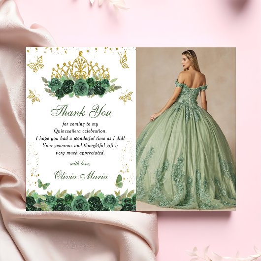 Invitation Couronne de fleurs vert émeraude papillon Quincean