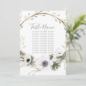 Invitation Couronne de fougère et d'anémone pour le nom de la (Debout devant)