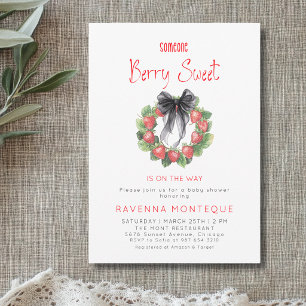 Invitation Couronne de fraises douce aux baies Baby Shower