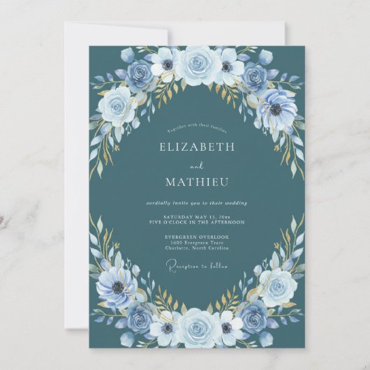 Invitation Couronne de glace en acier pour mariage (Devant)