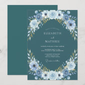 Invitation Couronne de glace en acier pour mariage (Devant / Derrière)