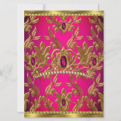 Invitation Couronne de joyau rose chaud pour 16e anniversaire (Dos)