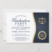 Invitation Couronne de Justice d'Or Fête de Remise des Diplôm (Devant)