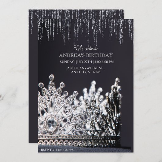 Invitation Couronne de la Reine (Devant / Derrière)