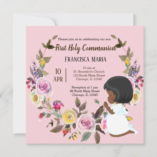 Invitation Couronne de la Sainte Communion * choisir la coule (Devant)