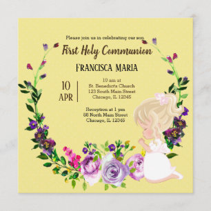 Invitation Couronne de la Sainte Communion * choisir la coule