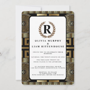 Invitation Couronne de laurier de la clé de vie grecque class