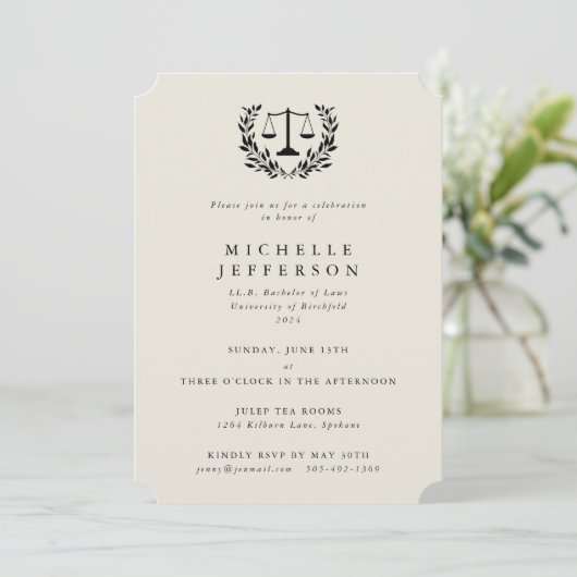 Invitation Couronne de laurier des qualifications en droit (Debout devant)