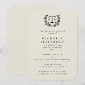 Invitation Couronne de laurier des qualifications en droit (Devant / Derrière)