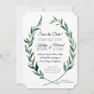 Invitation Couronne de laurier feuillage d'olive photo Enregi