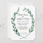 Invitation Couronne de laurier Feuille de feuillage Monogramm (Devant)