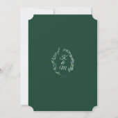 Invitation Couronne de laurier Feuille de feuillage Monogramm (Dos)