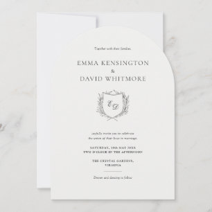 Invitation Couronne de laurier minimaliste de style arc de ma