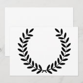 Invitation Couronne de laurier noir Branche d'olive grecque (Devant / Derrière)