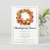Invitation Couronne de l'automne personnalisable pour le dîne (Debout devant)