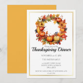 Invitation Couronne de l'automne personnalisable pour le dîne (Devant / Derrière)