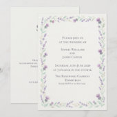 Invitation Couronne de Lavande Chardon Écossais Mariage (Devant / Derrière)