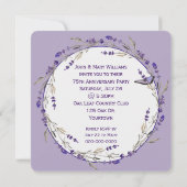 Invitation Couronne de lavande pour 75e anniversaire (Dos)