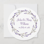 Invitation Couronne de lavande pour anniversaire sur fond bla (Devant)
