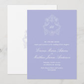 Invitation Couronne de lilas Monogramme Classique Mariage Per (Devant / Derrière)