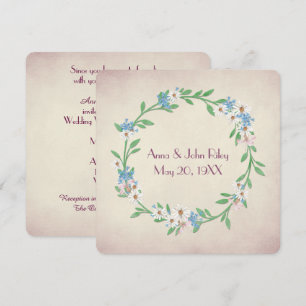 Invitation Couronne de marguerite et de lys aquarelle pour ma