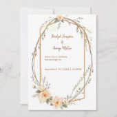 Invitation couronne de Mariage à fleurs boho (Devant)