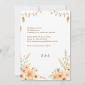 Invitation couronne de Mariage à fleurs boho (Dos)