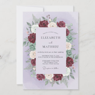 Invitation Couronne de mariage à la lavande de Bourgogne