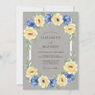 Invitation Couronne de mariage à l'anémone jaune