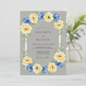 Invitation Couronne de mariage à l'anémone jaune (Debout devant)