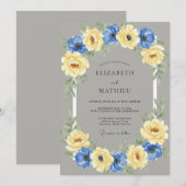 Invitation Couronne de mariage à l'anémone jaune (Devant / Derrière)