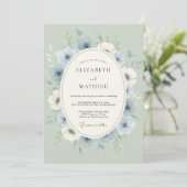 Invitation Couronne de mariage à l'anémone poussiéreuse (Debout devant)