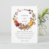 Invitation Couronne de mariage à l'aquarelle automnale rustiq (Debout devant)