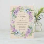 Invitation Couronne de mariage Améthyste Champagne (Debout devant)