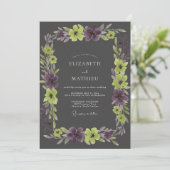 Invitation Couronne de mariage Améthyste Charbon (Debout devant)