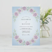Invitation Couronne de mariage Améthyste Pervenche (Debout devant)