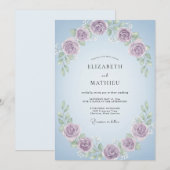 Invitation Couronne de mariage Améthyste Pervenche (Devant / Derrière)