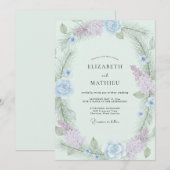 Invitation Couronne de mariage Améthyste Pervenche (Devant / Derrière)