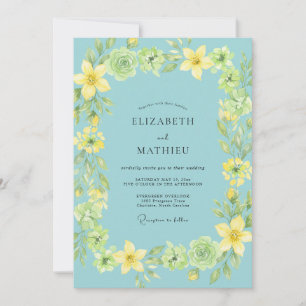Invitation Couronne de mariage Aqua Lemon