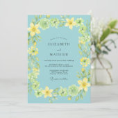 Invitation Couronne de mariage Aqua Lemon (Debout devant)