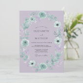 Invitation Couronne de mariage Aqua Pervenche (Debout devant)