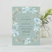 Invitation Couronne de mariage Argent Glacé (Debout devant)