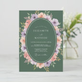 Invitation Couronne de mariage au corail lilas (Debout devant)