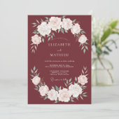 Invitation Couronne de mariage au feuillage de vin (Debout devant)
