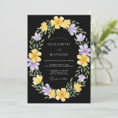 Invitation Couronne de mariage au lilas noir (Debout devant)