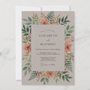 Invitation Couronne de mariage aux feuilles d'abricot