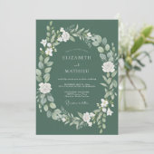 Invitation Couronne de mariage aux feuilles d'olive (Debout devant)