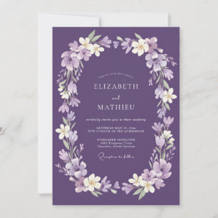 Invitation Couronne de mariage aux fleurs de lilas