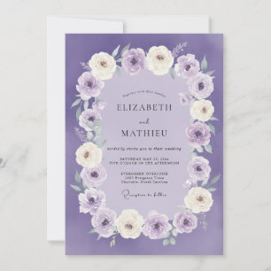 Invitation Couronne de mariage aux fleurs de lilas